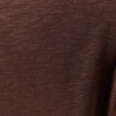T-shirt col rond manches courtes marron femme