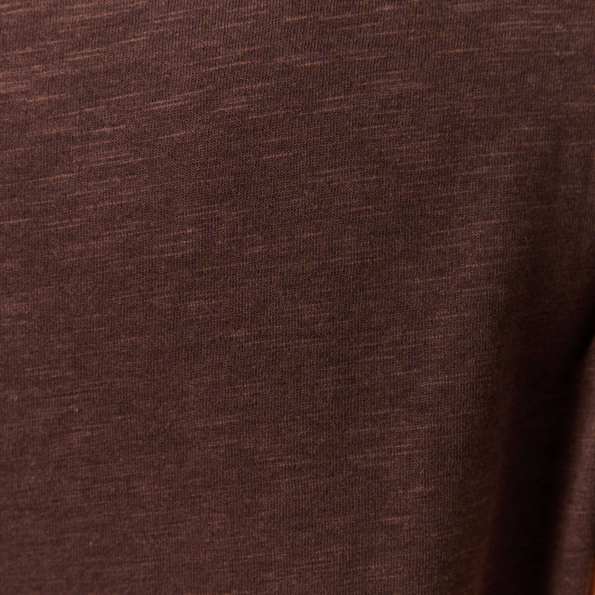 T-shirt col rond manches courtes marron femme