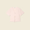 Blouse manches courtes nouée marron clair femme