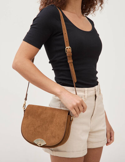 Sac bandouli&egrave;re avec doublure camel femme