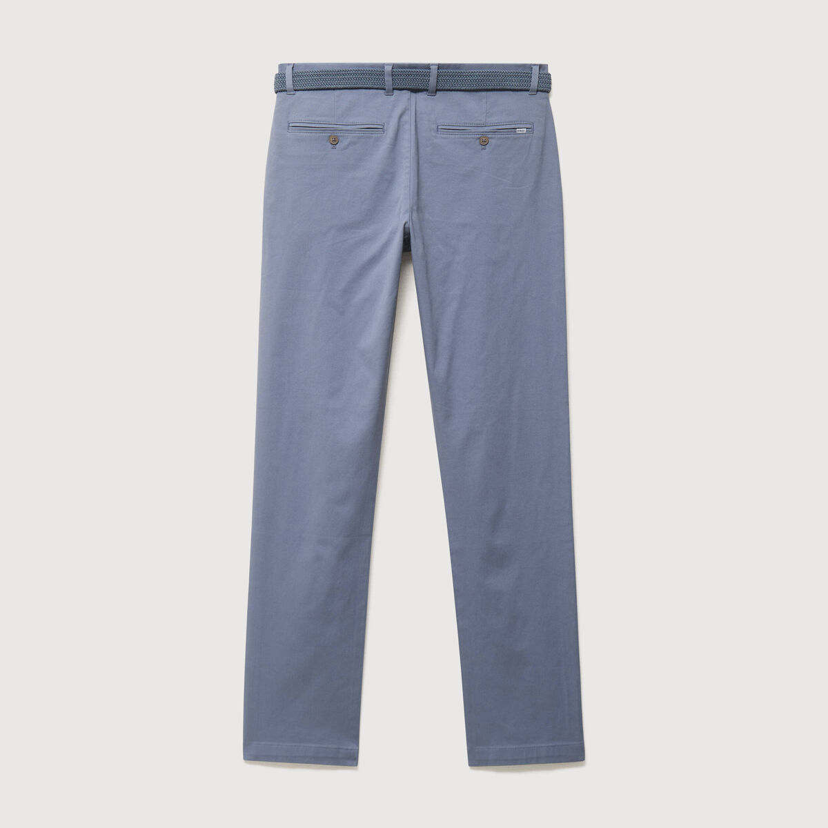 Pantalon straight longueur 32 ceinture bleu gris homme