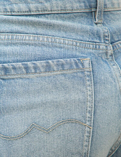 Jeans large taille haute bleu femme