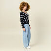 Pull manches longues bleu marine femme