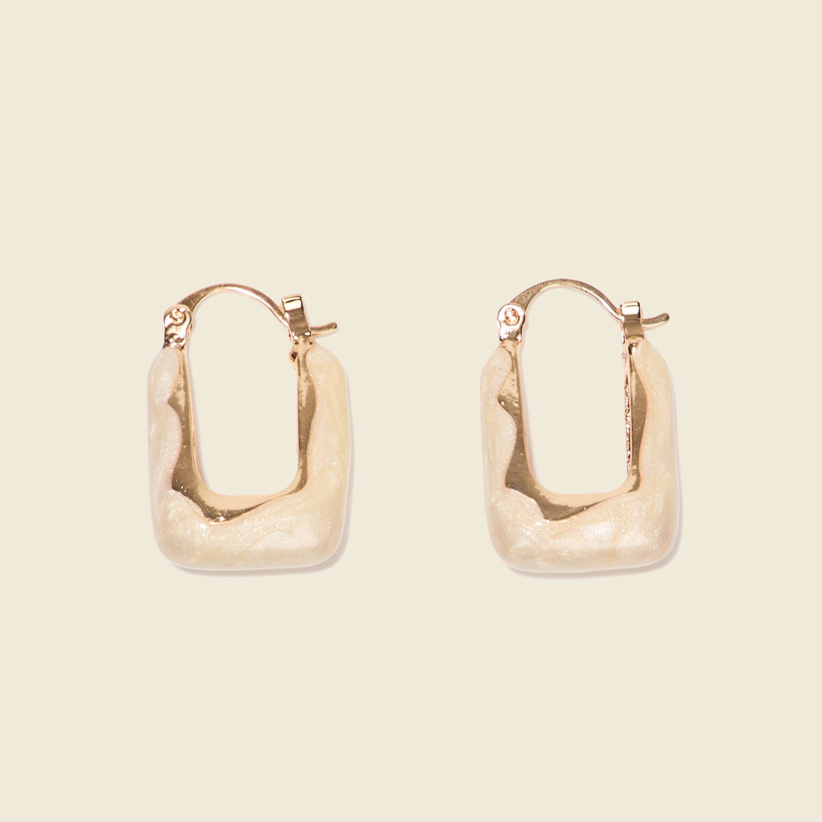 Boucles d'oreilles créoles ecru femme