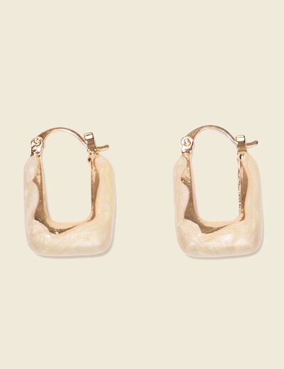 Boucles d'oreilles créoles ecru femme