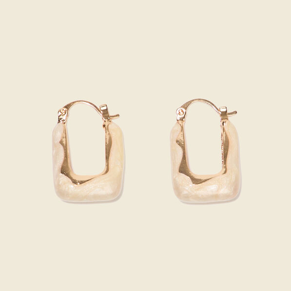 Boucles d'oreilles créoles ecru femme