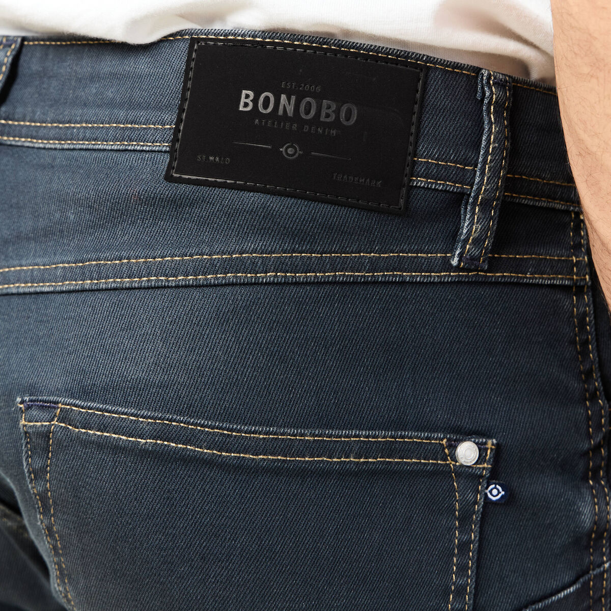 Jeans regular used denim gris homme