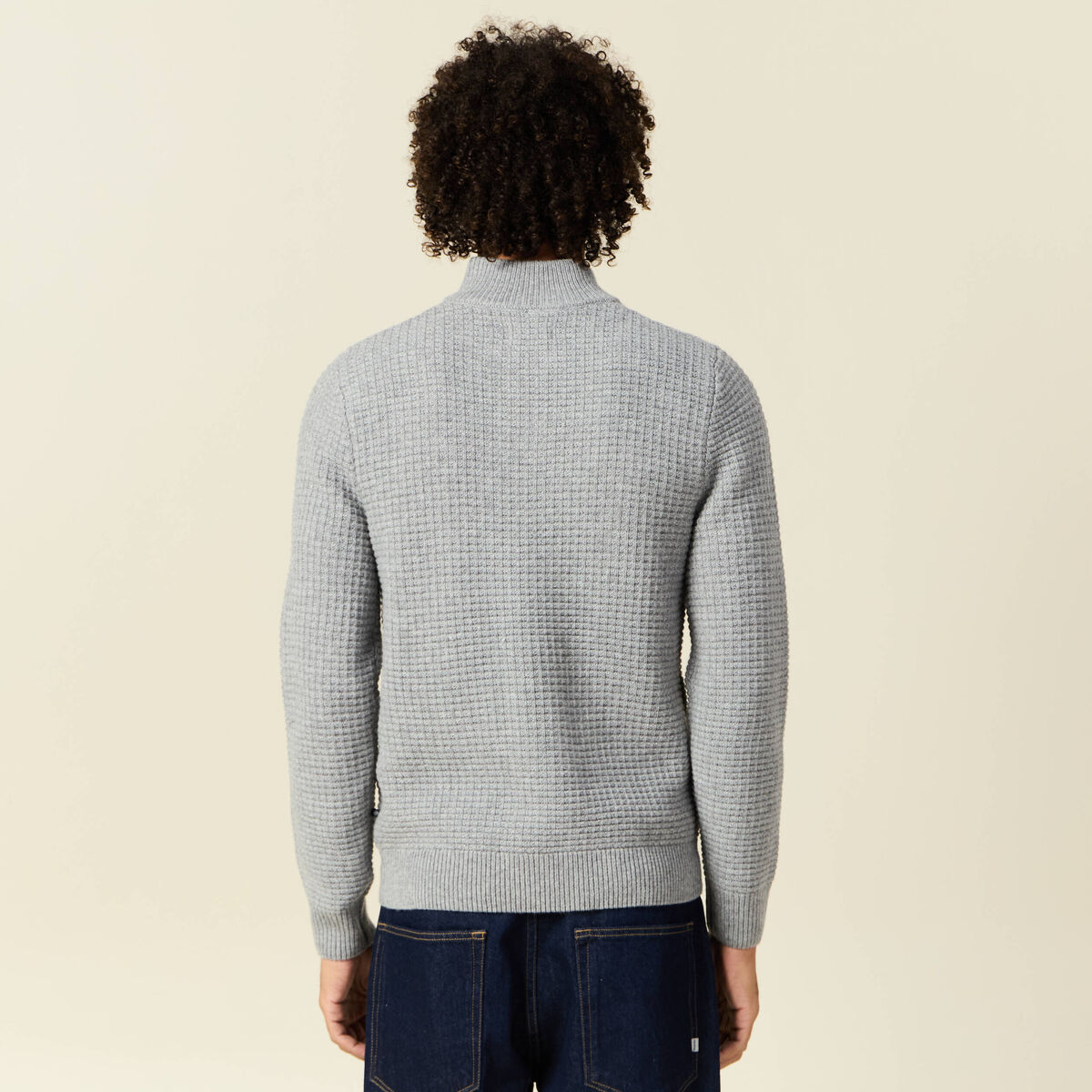 Pull manches longues gris homme