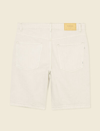 Bermuda droit en jean denim snow gris homme
