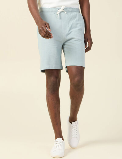 Short droit taille à coulisse bleu gris homme