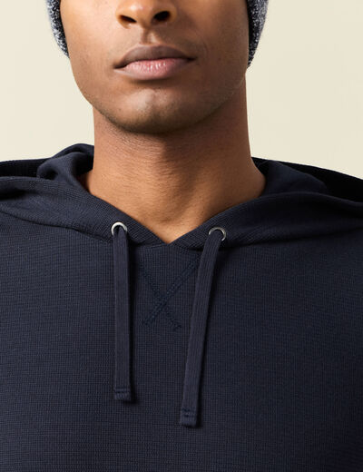 T-shirt à capuche bleu marine homme