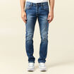 Jeans straight 5 poches denim stone homme