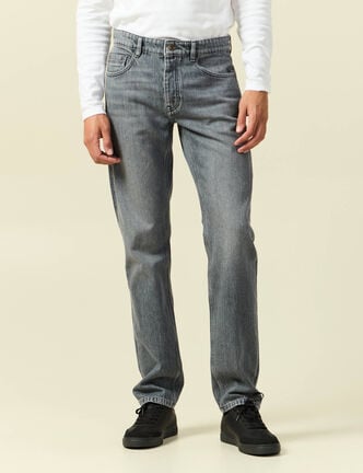 Jeans straight longueur 34 bleu gris homme