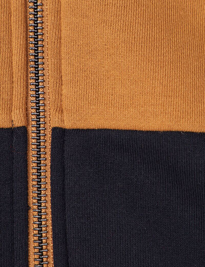 Gilet zippé doublé à capuche camel homme