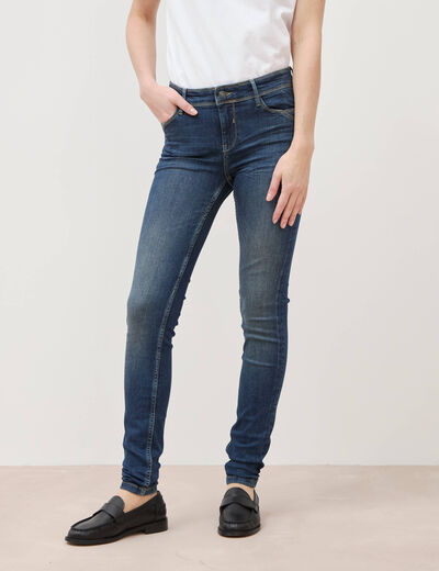 Jeans skinny push-up taille standard denim brut femme
