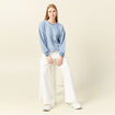 Sweat manches longues bleu clair femme