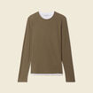 T-shirt manches longues taupe homme