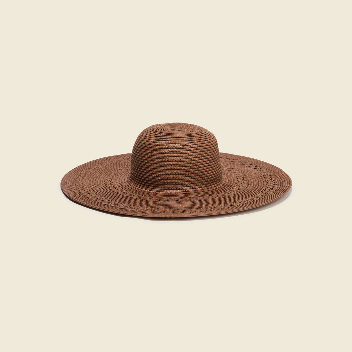 Chapeau tress&eacute; marron fonc&eacute; femme