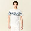 T-shirt coupe droite en coton col rond bleu ciel homme