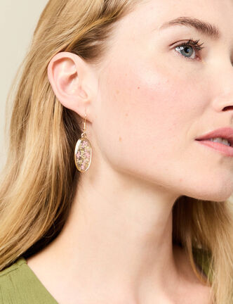 Boucles d'oreilles pendantes couleur or femme