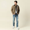 Jeans straight 5 poches denim dirty homme