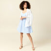 Robe &eacute;vas&eacute;e col V sans manches en coton bleu femme