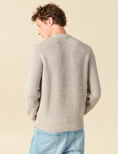 Pull manches longues gris clair homme