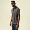 Polo col polo manches courtes en coton vert kaki homme