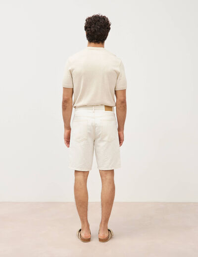 Bermuda regular en jeans denim blanc homme