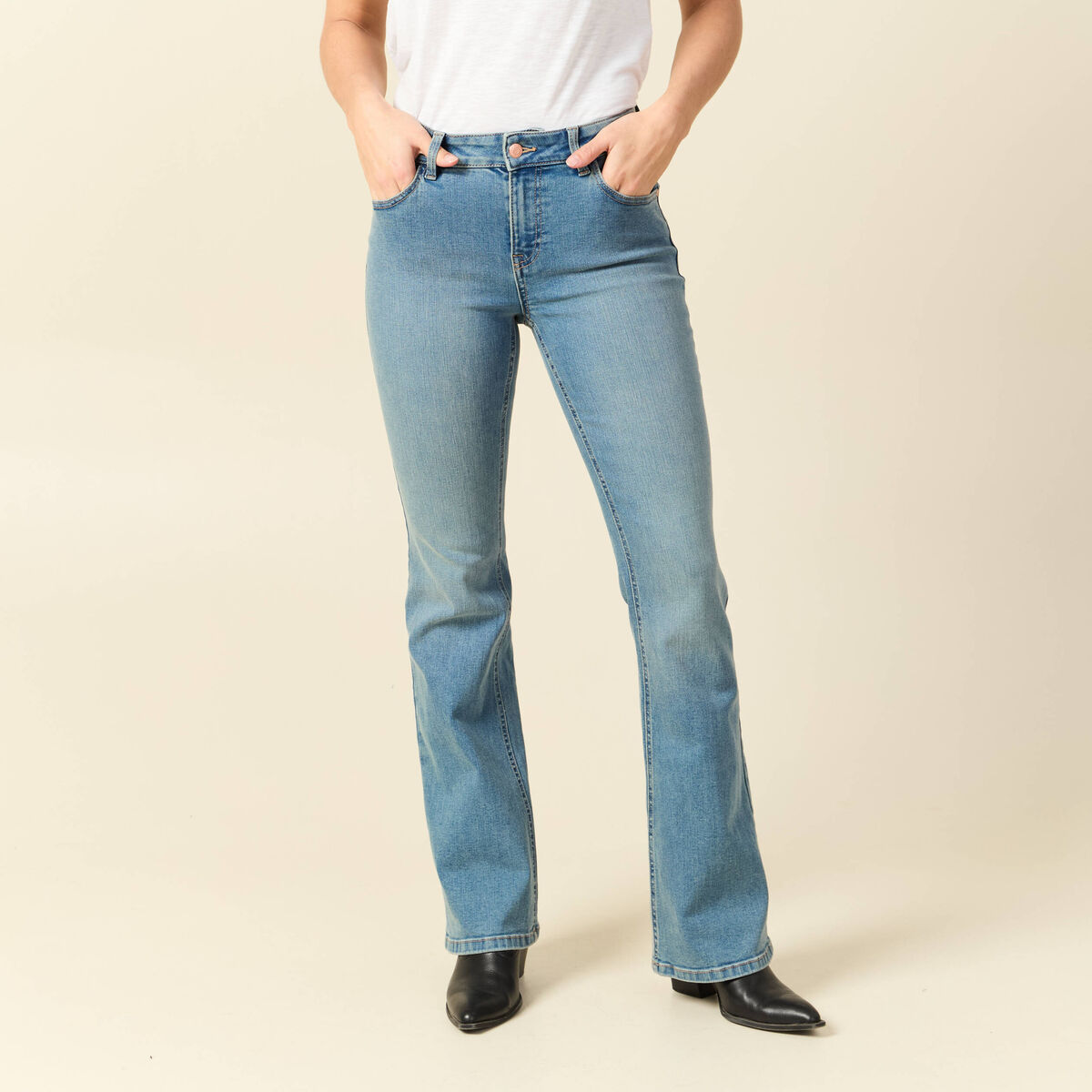 Jeans bootcut bleu femme