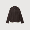 Pull droit manches longues marron fonc&eacute; homme