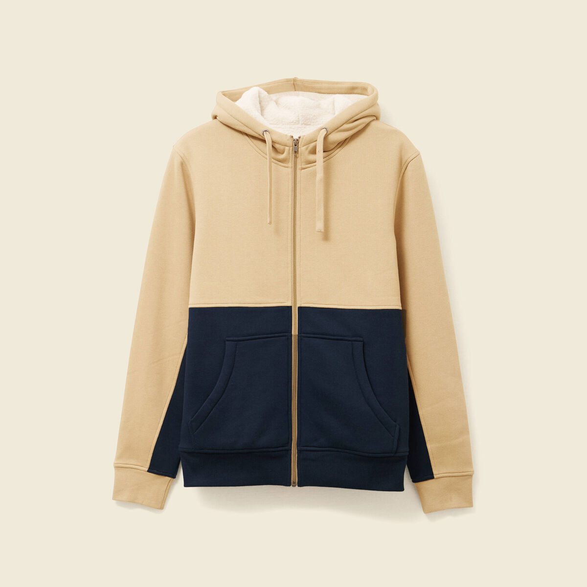 Sweat zipp&eacute; &agrave; capuche bleu marine homme