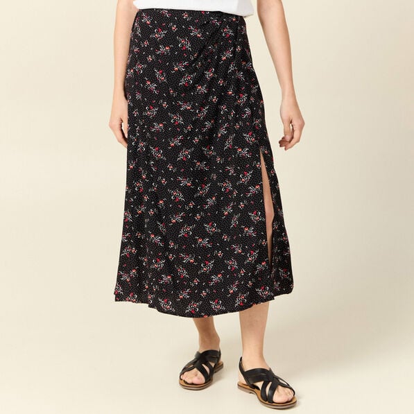jupe longue evasee noir femme Jupe longue évasée noir femme