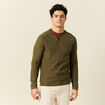 Pull manches longues vert kaki homme