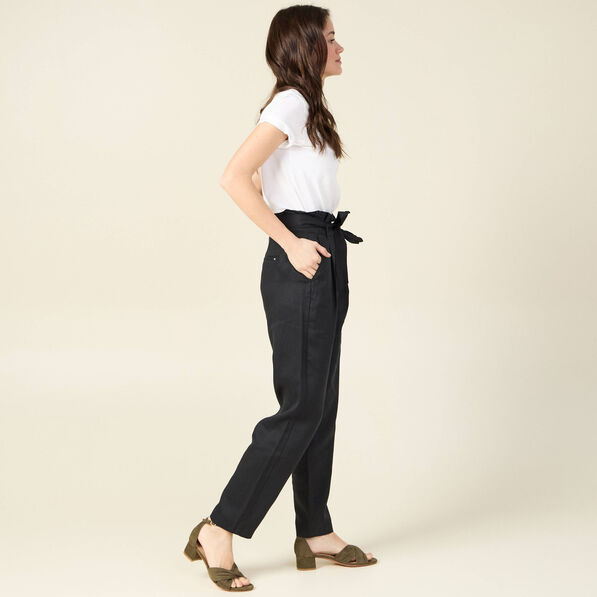 pantalon carotte ceinture noir femme Pantalon carotte ceinturé noir femme