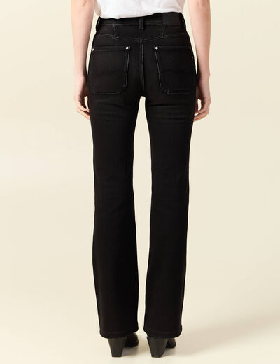 Jeans flare taille haute denim noir femme