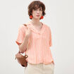 Chemise manches 3/4 orange abricot femme