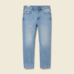 Jeans straight longueur 32 en coton denim bleach homme