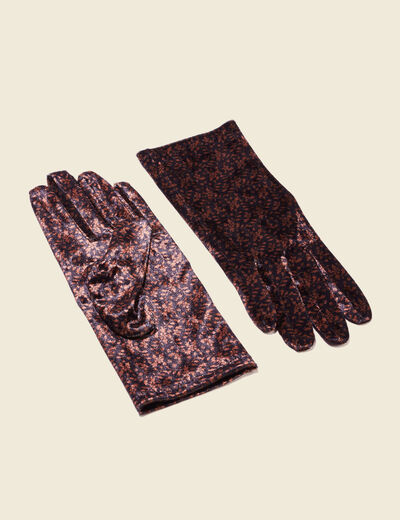 Ensemble gants et porte-cartes multicolore femme