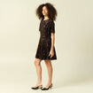 Robe manches courtes &agrave; sequins marron femme