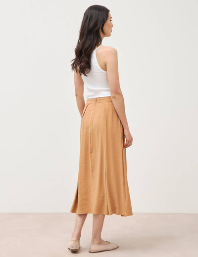 Jupe fluide marron femme