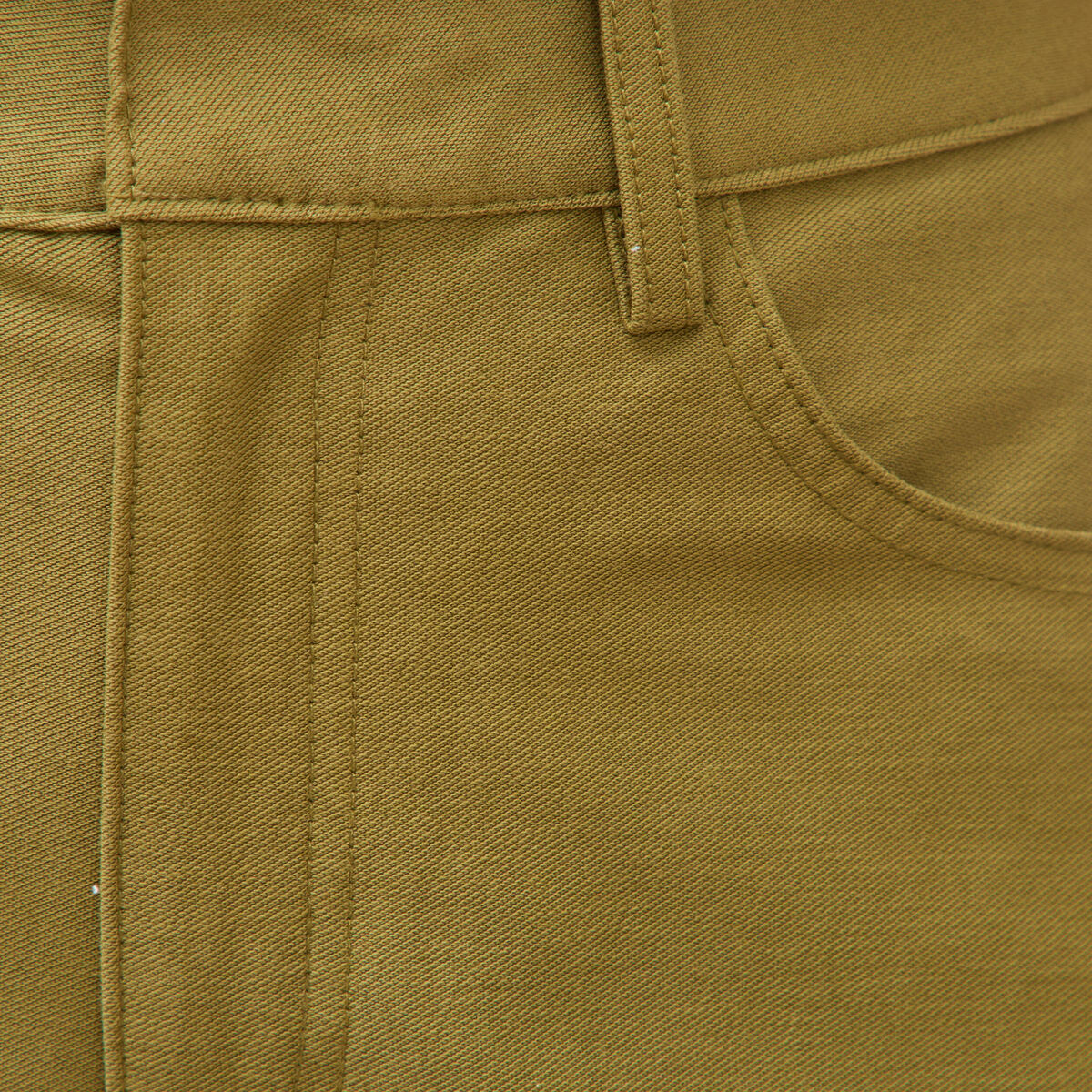 Pantalon coupe regular vert kaki femme