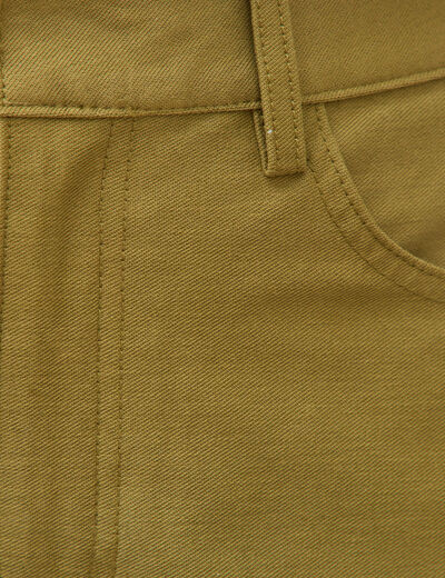 Pantalon coupe regular vert kaki femme