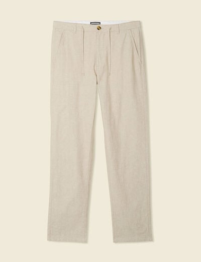 Pantalon chino droit beige homme