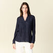 Chemise manches longues bleu marine femme