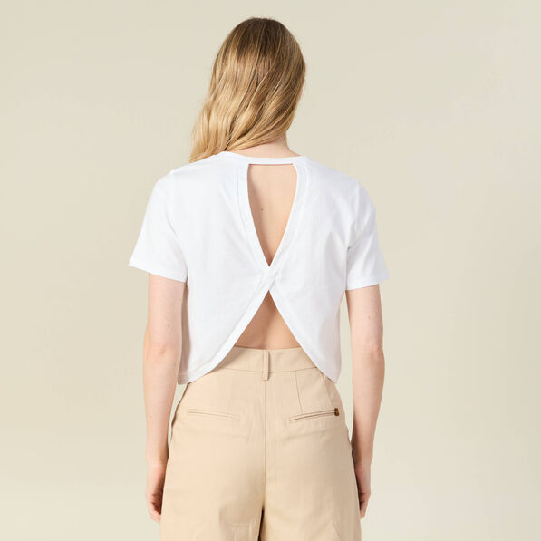 T-shirt manches courtes blanc femme