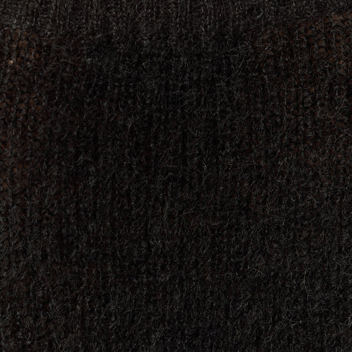 Pull manches longues col rond noir femme