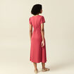 Robe longue droite rose framboise femme