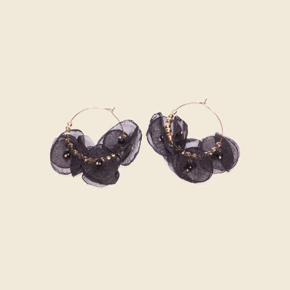 Boucles d'oreilles créoles noir femme