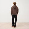 Sweat ample &agrave; capuche manches longues marron fonc&eacute; homme